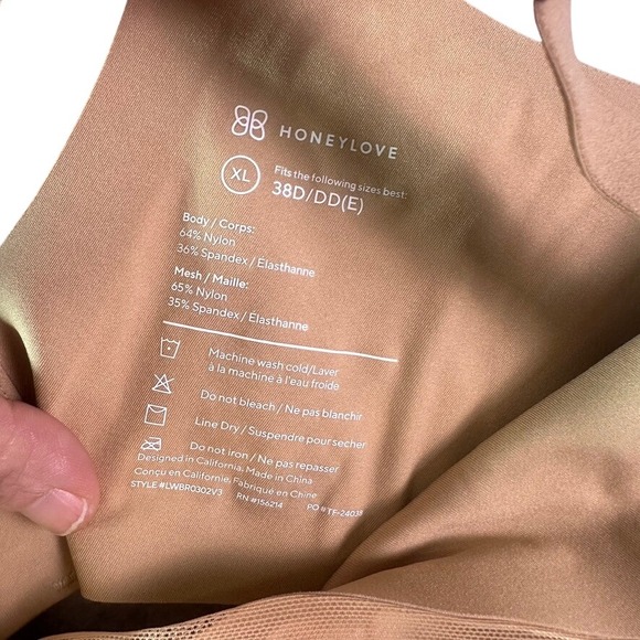 Honeylove CrossOver Bra Sand 38D/DD (E) NWOT - Picture 3 of 11